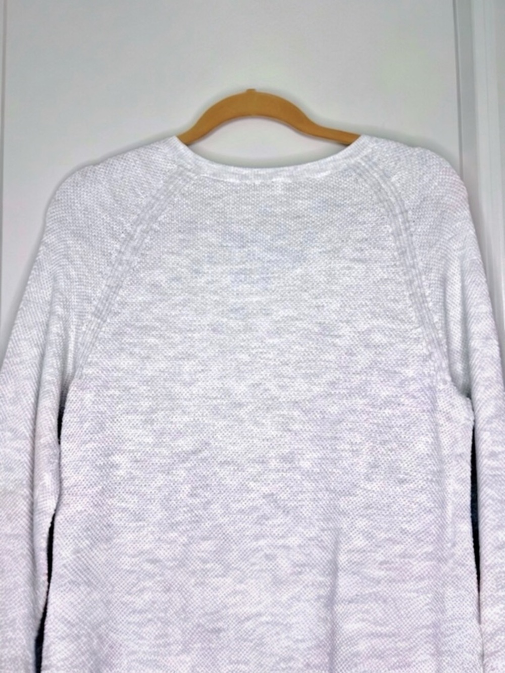 GAP Bella Crewneck Knit Sweater Gray Lightweight Waffle Top Medium - Picture 12 of 16